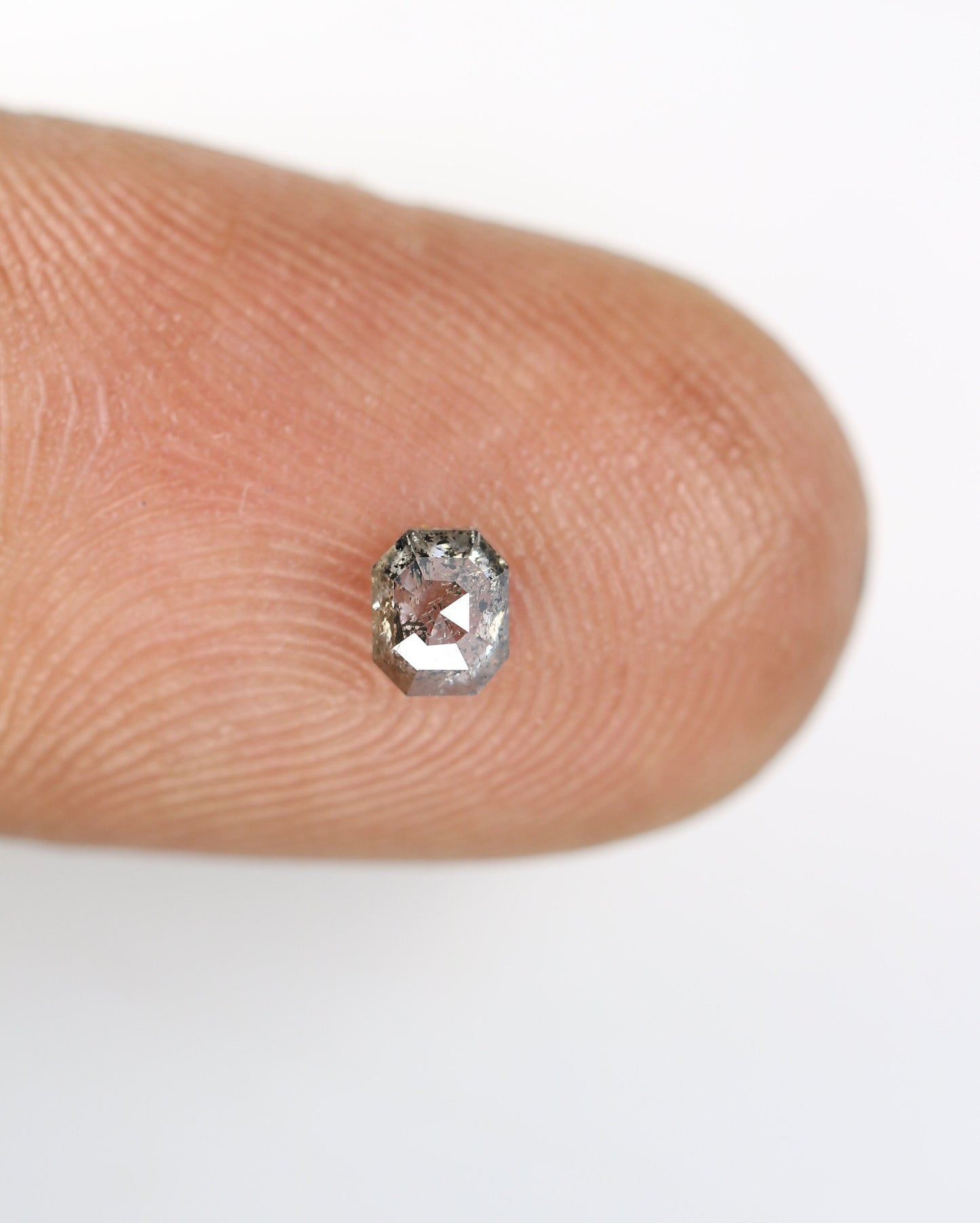 Salt & Pepper Emerald Shape Diamond - Natural Loose Emerald Cut - Perfect for Engagement Ring Unique Gold Necklace