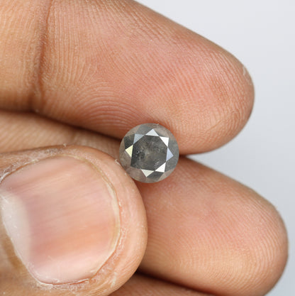 1.73 CT Gray Round Brilliant Cut Rustic Diamond for Engagement Rings | Wedding Jewelry | Ideal Gift for Wife or Mother |Perfect Wedding Gift