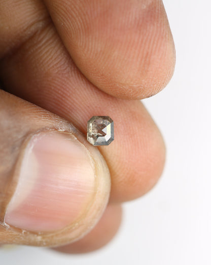 0.45 CT Salt & Pepper Emerald Shape Diamond - Natural Loose Emerald Cut - Labor Day Sale
