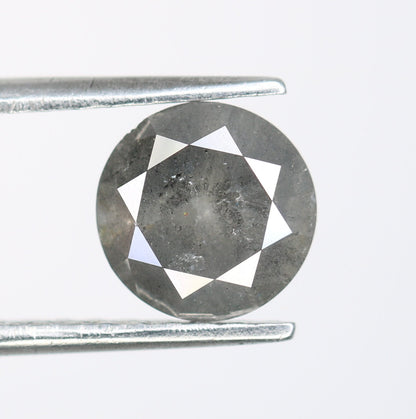 1.73 CT Gray Round Brilliant Cut Rustic Diamond for Engagement Rings | Wedding Jewelry | Ideal Gift for Wife or Mother |Perfect Wedding Gift