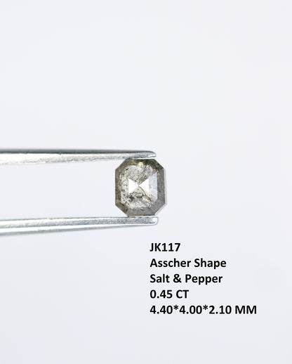 0.45 CT Salt & Pepper Emerald Shape Diamond - Natural Loose Emerald Cut - Labor Day Sale