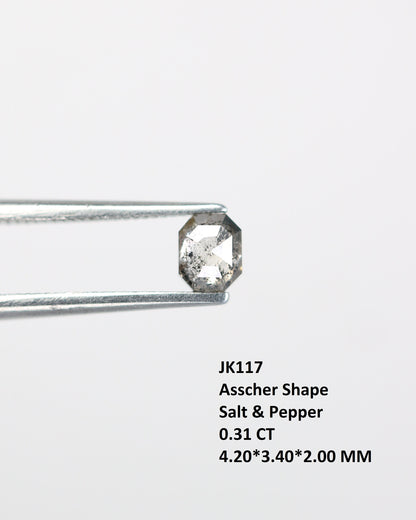 Salt & Pepper Emerald Shape Diamond - Natural Loose Emerald Cut - Perfect for Engagement Ring Unique Gold Necklace