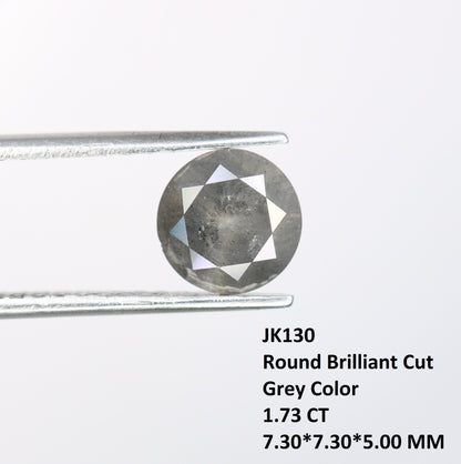 1.73 CT Gray Round Brilliant Cut Rustic Diamond for Engagement Rings | Wedding Jewelry | Ideal Gift for Wife or Mother |Perfect Wedding Gift