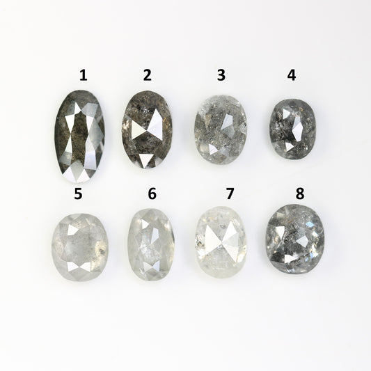 Salt and Pepper Mixed Shape Diamonds | Oval White and Grey Galaxy Diamonds | Unique Jewelry Rings and Gifts for Her