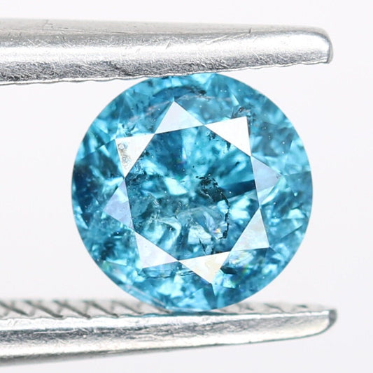 0.42 CT Round Blue Diamond for Engagement Rings | Natural Loose Diamond Ideal for Gold Ring Settings