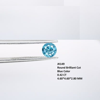 0.42 CT Round Blue Diamond for Engagement Rings | Natural Loose Diamond Ideal for Gold Ring Settings
