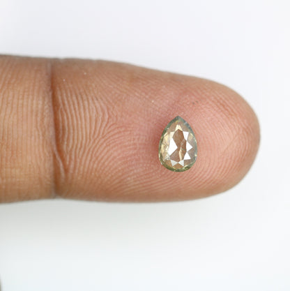 0.66 CT Salt And Pepper Pear Diamond, Natural Loose Diamond, Engagement Ring and Wedding BandsFor Gold Ring Diamonds