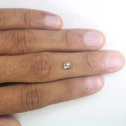 0.66 CT Salt And Pepper Pear Diamond, Natural Loose Diamond, Engagement Ring and Wedding BandsFor Gold Ring Diamonds