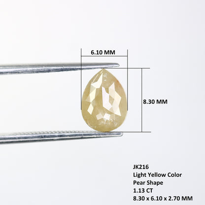 1.13 CT Pear Shape Light Yellow Galaxy Diamond | Unique Engagement Ring | Natural Gold Ring | Ethereal Diamond Jewelry