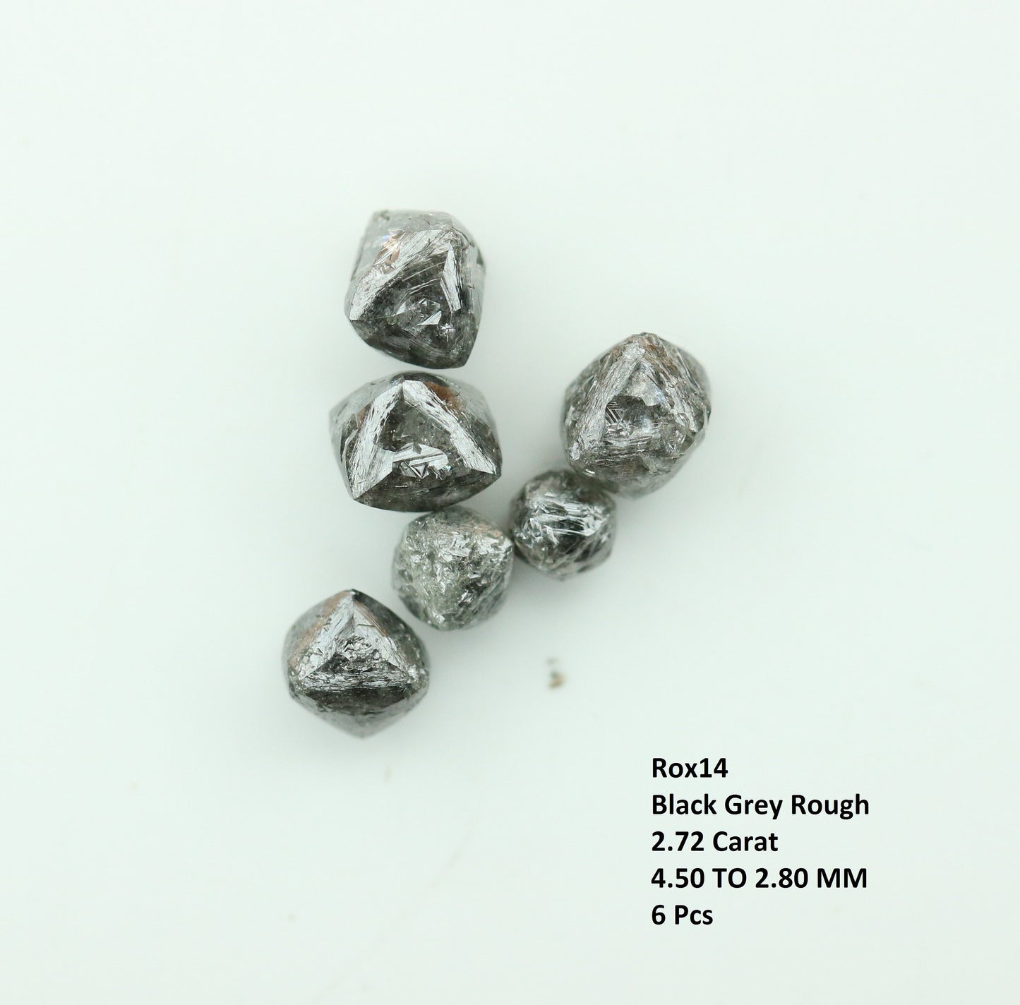 2.72 CT Black Grey Loose Rough Diamond For Engagement RingFor Gold Ring Diamonds