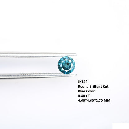 0.40 CT Round Brilliant Blue Diamond for Engagement Rings | Ideal for Gold Ring Settings