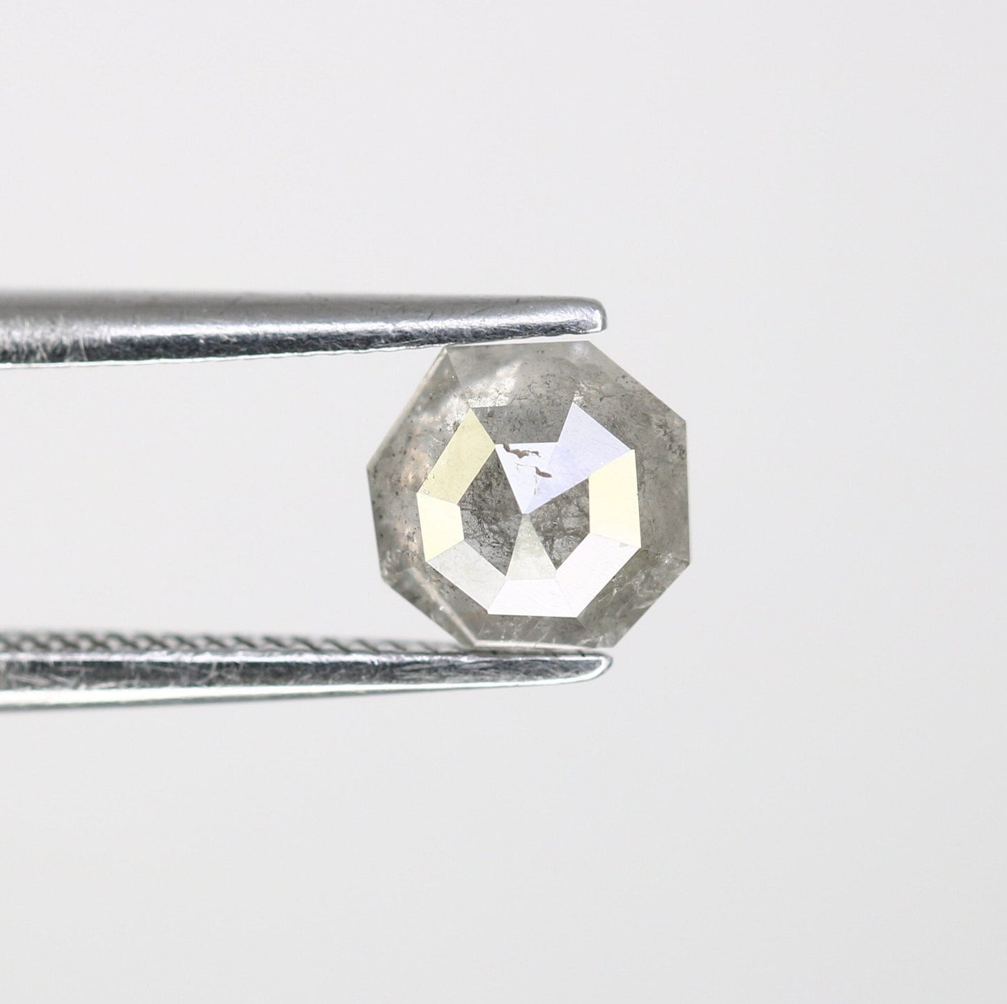 0.89 CT Salt and Pepper Natural Loose Diamond, Octagon Cut for Handmade Necklace Pendant, Diamond Bracelet Engagement Gold Ring For Women