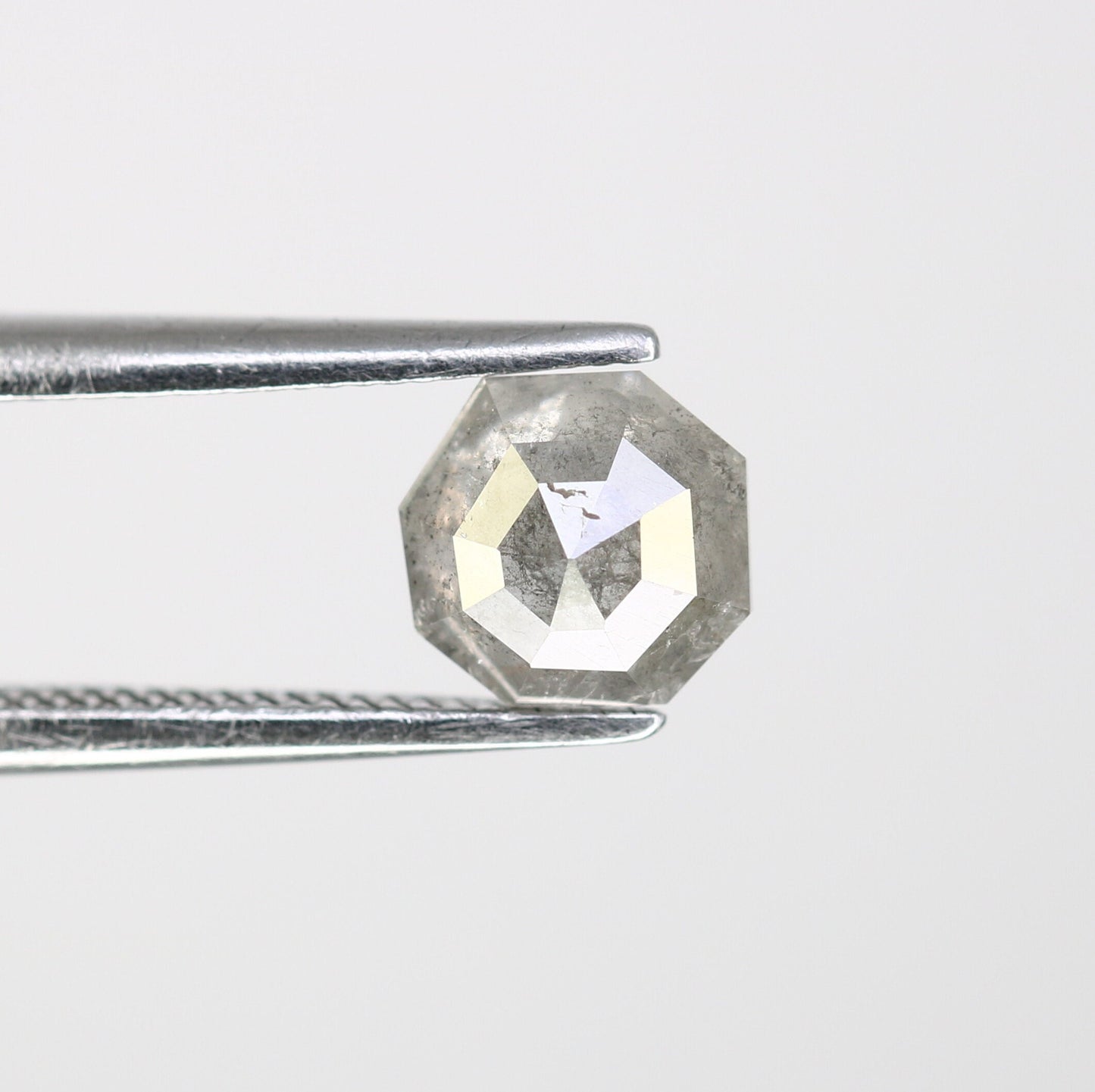 0.89 CT Salt and Pepper Natural Loose Diamond, Octagon Cut for Handmade Necklace Pendant, Diamond Bracelet Engagement Gold Ring For Women
