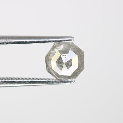 0.89 CT Salt and Pepper Natural Loose Diamond, Octagon Cut for Handmade Necklace Pendant, Diamond Bracelet Engagement Gold Ring For Women