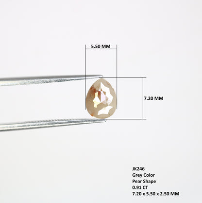 Pear Salt and Pepper Rose Cut Rustic DiamondFor Gold Ring Diamonds