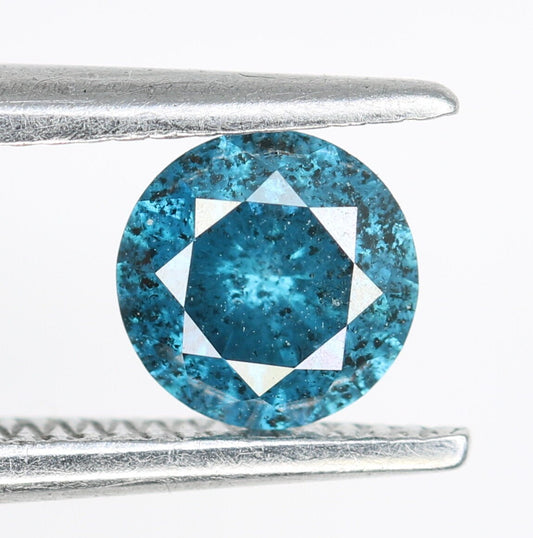 0.46 CT Round Brilliant Blue Diamond for Engagement Rings | Ideal for Gold Ring Settings