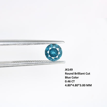 0.46 CT Round Brilliant Blue Diamond for Engagement Rings | Ideal for Gold Ring Settings