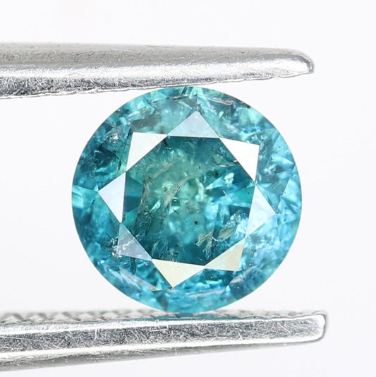 0.46 CT Blue Round Brilliant Cut Diamond for Engagement Rings | Ideal for Gold Ring Settings