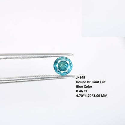 0.46 CT Blue Round Brilliant Cut Diamond for Engagement Rings | Ideal for Gold Ring Settings