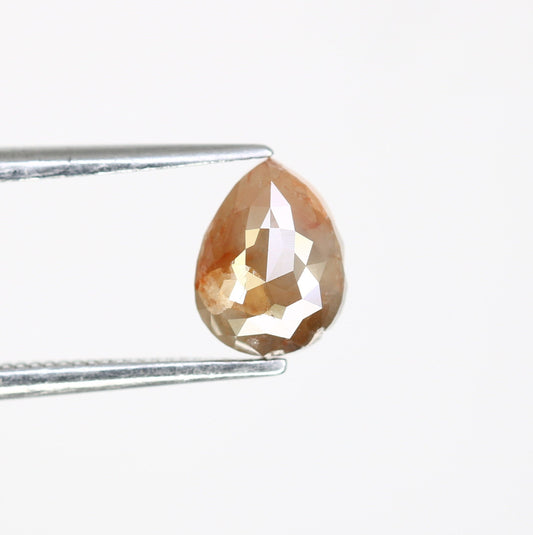 Pear Shape Salt and Pepper Peach Diamond Ring | Unique Gold Ring | Natural Diamond Jewelry