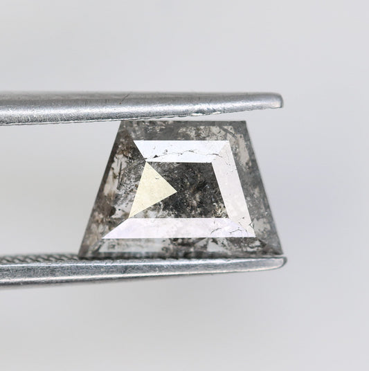 1.13 CT Salt and Pepper Diamond Trapezoid Cut For handmade necklace pendant Black/Grey crystal Diamond for Engagement Ring Anniversary Gift