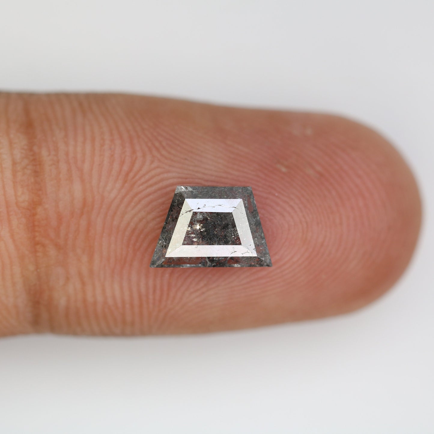 1.13 CT Salt and Pepper Diamond Trapezoid Cut For handmade necklace pendant Black/Grey crystal Diamond for Engagement Ring Anniversary Gift