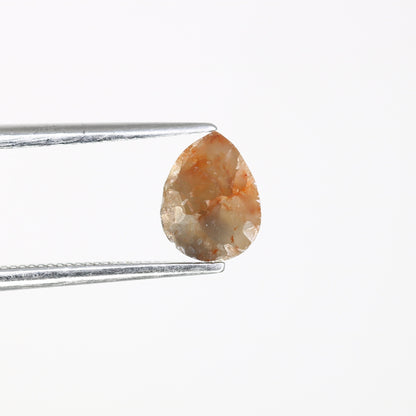 Pear Shape Salt and Pepper Peach Diamond Ring | Unique Gold Ring | Natural Diamond Jewelry