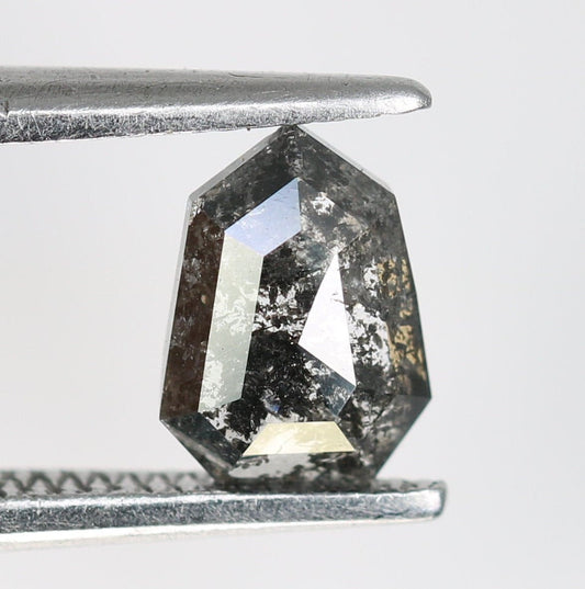 0.59 CT Natural Prism Cut Salt and Pepper Diamond  For handmade necklace pendant Black/Grey crystal Diamond For Engagement Ring Gift for Her