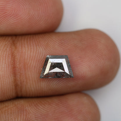 1.13 CT Salt and Pepper Diamond Trapezoid Cut For handmade necklace pendant Black/Grey crystal Diamond for Engagement Ring Anniversary Gift