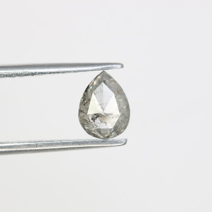 0.71 CT Natural Loose Salt and Pepper Pear Diamond | Wedding Pendant | Gift for Her | 14K White Gold Prong Setting