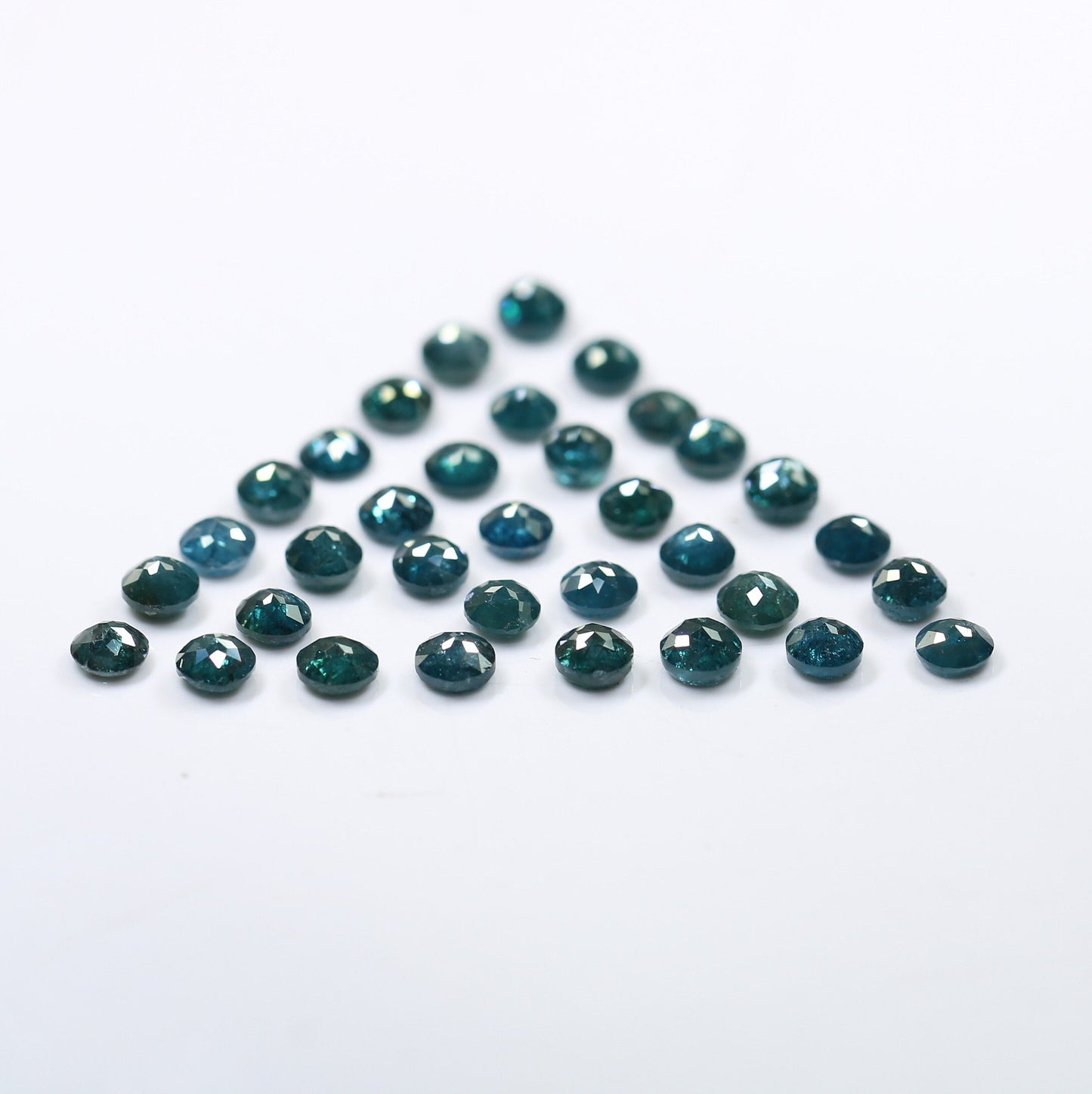 Blue Diamond Rose Cut, 3 mm Round. Fancy Color Faceted Diamond Natural DiamondFor Gold Ring, Pendent, Necklace Diamonds