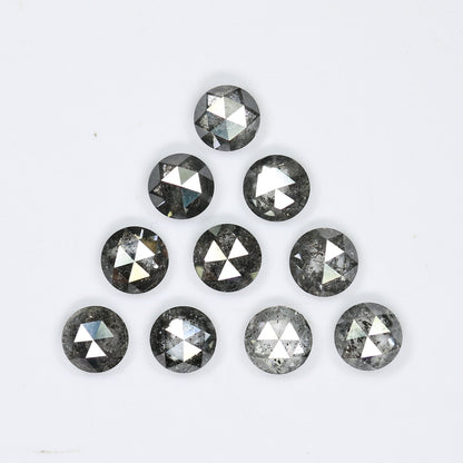 4 MM | Salt And Pepper Diamond | Round Rose Cut Diamond | Natural Loose Diamond For Earring Pair & Wedding Ring, Necklace |For Gold Ring