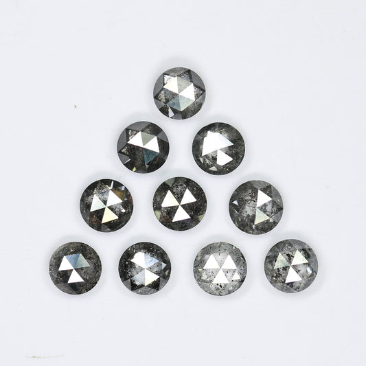 4 MM | Salt And Pepper Diamond | Round Rose Cut Diamond | Natural Loose Diamond For Earring Pair & Wedding Ring, Necklace |For Gold Ring