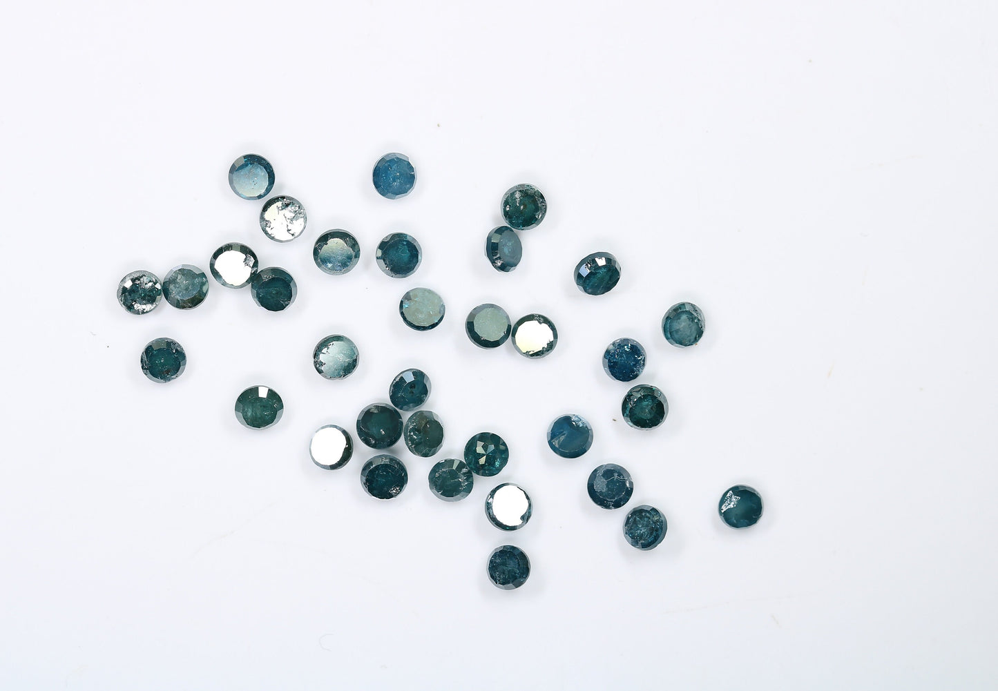 Blue Diamond Rose Cut, 3 mm Round. Fancy Color Faceted Diamond Natural DiamondFor Gold Ring, Pendent, Necklace Diamonds