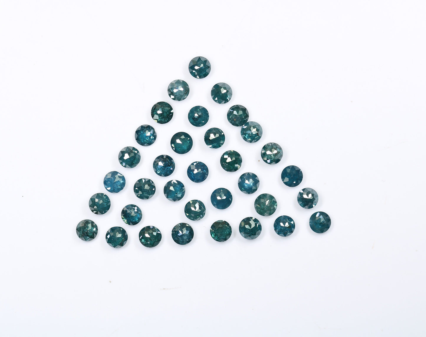 Blue Diamond Rose Cut, 3 mm Round. Fancy Color Faceted Diamond Natural DiamondFor Gold Ring, Pendent, Necklace Diamonds