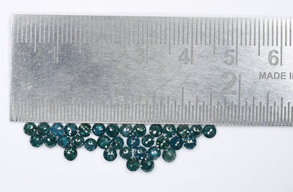 Blue Diamond Rose Cut, 3 mm Round. Fancy Color Faceted Diamond Natural DiamondFor Gold Ring, Pendent, Necklace Diamonds