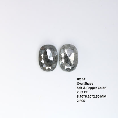 2.52 CT Loose Pair Salt and Pepper Diamond, Natural Loose Diamond, Fancy Diamond for Wedding Ring & Earring, jewelry gift for women Diamonds