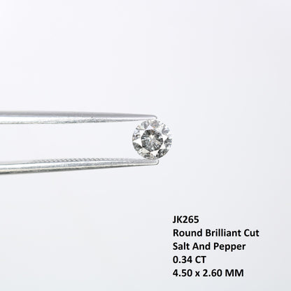 0.34 CT Round Cut Loose Salt and Pepper Diamond | Natural Ethical Gem | Ideal for Engagement, Anniversary, or Promise Jewelry | Vintage Gift