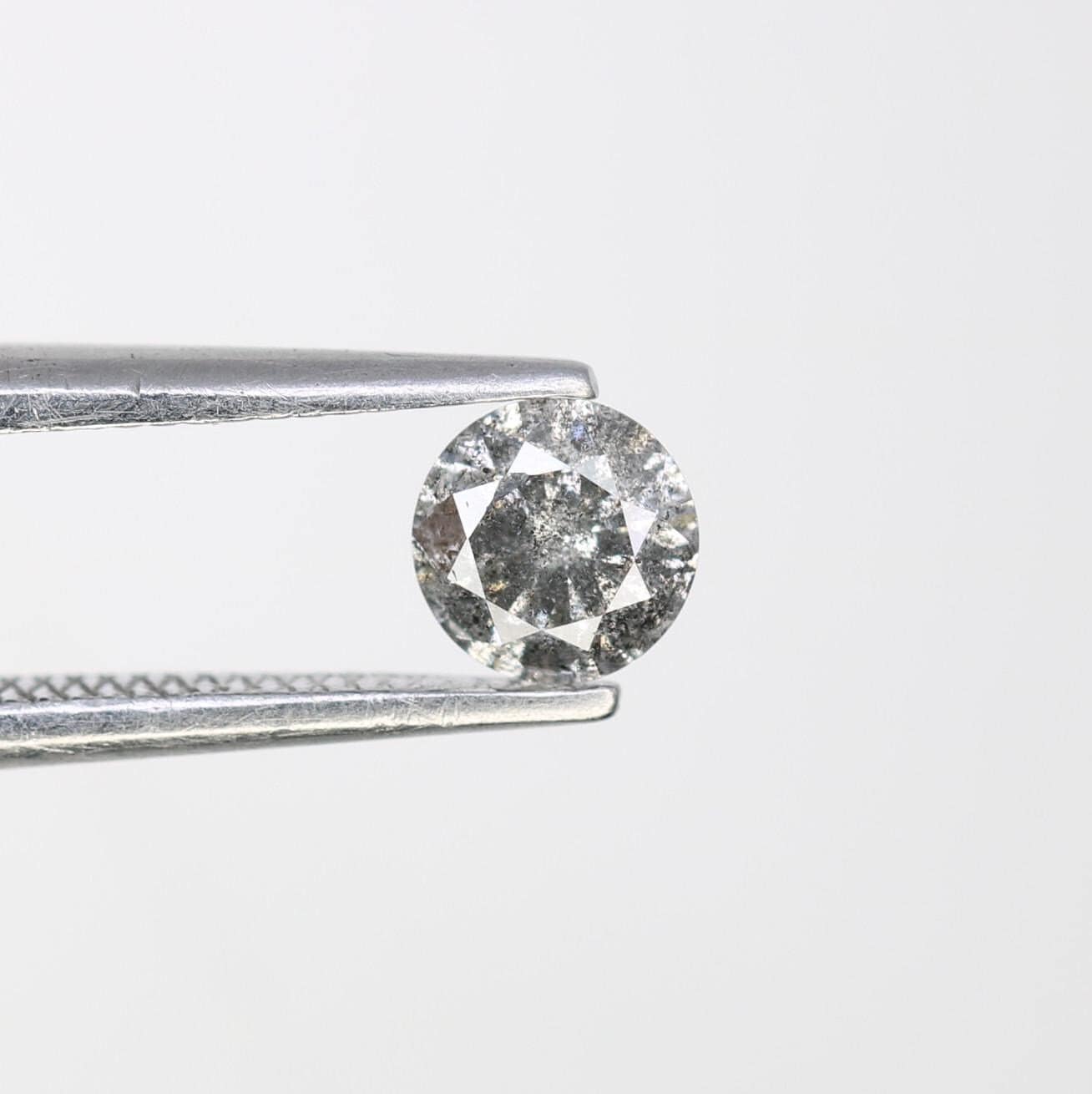 0.36 CT Loose Salt and Pepper Round Cut Diamond | Natural Ethical Gem | Unique Engagement Stone | Rustic Boho Vintage Jewelry