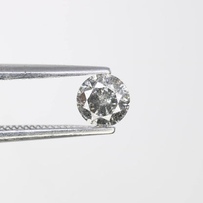 0.36 CT Loose Salt and Pepper Round Cut Diamond | Natural Ethical Gem | Unique Engagement Stone | Rustic Boho Vintage Jewelry