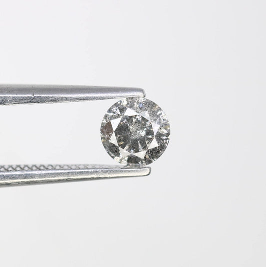 0.36 CT Loose Salt and Pepper Round Cut Diamond | Natural Ethical Gem | Unique Engagement Stone | Rustic Boho Vintage Jewelry