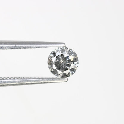 0.36 CT Loose Salt and Pepper Round Cut Diamond | Ethical Natural Gemstone | Unique Engagement Ring Alternative | Rustic Vintage Jewelry
