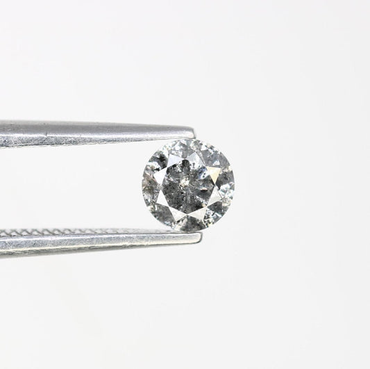 0.36 CT Loose Salt and Pepper Round Cut Diamond | Ethical Natural Gemstone | Unique Engagement Ring Alternative | Rustic Vintage Jewelry