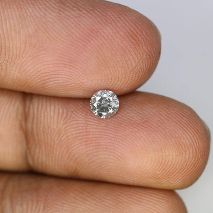 0.36 CT Loose Salt and Pepper Round Cut Diamond | Natural Ethical Gem | Unique Engagement Stone | Rustic Boho Vintage Jewelry
