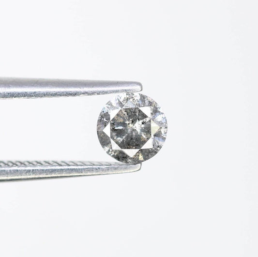 0.40 CT Loose Salt and Pepper Round Cut Diamond | Natural Ethical Gemstone | Unique Engagement Ring Alternative | Rustic Jewelry |