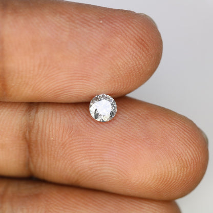 0.36 CT Loose Salt and Pepper Round Cut Diamond | Ethical Natural Gemstone | Unique Engagement Ring Alternative | Rustic Vintage Jewelry