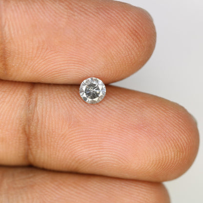 0.40 CT Loose Salt and Pepper Round Cut Diamond | Natural Ethical Gemstone | Unique Engagement Ring Alternative | Rustic Jewelry |