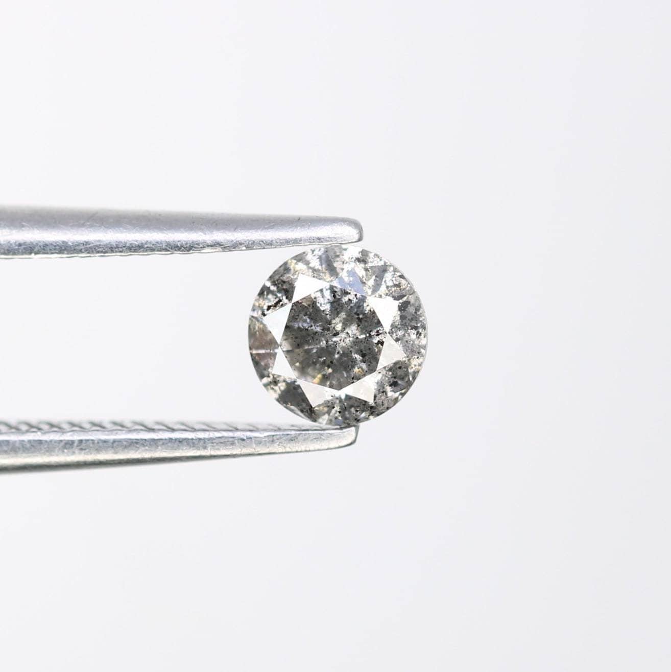 0.39 CT Loose Salt and Pepper Round Cut Diamond | Ethical Natural Gemstone | Unique Alternative Engagement Ring | Rustic Vintage Jewelry