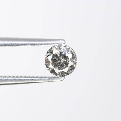 0.39 CT Loose Salt and Pepper Round Cut Diamond | Ethical Natural Gemstone | Unique Alternative Engagement Ring | Rustic Vintage Jewelry