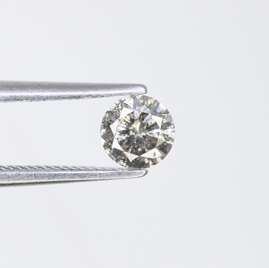 0.41 CT Loose Salt and Pepper Round Cut Diamond | Ethical Natural Gemstone | Unique Engagement Ring Alternative | Rustic Bohemian Jewelry